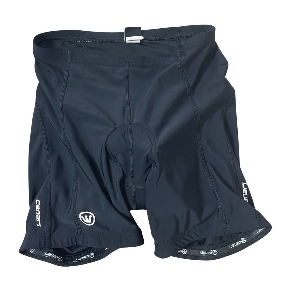 Canari Mens Black Padded Cycling‎ Shorts Compression Bike Shorts Size Large USA